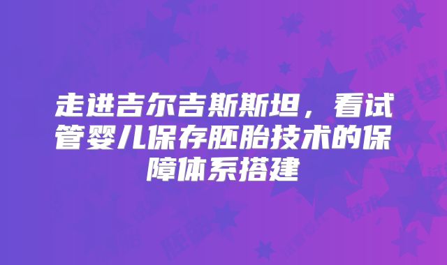 走进吉尔吉斯斯坦,看试管婴儿保存胚胎技术的保障体系搭建
