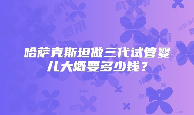 哈萨克斯坦做三代试管婴儿大概要多少钱?