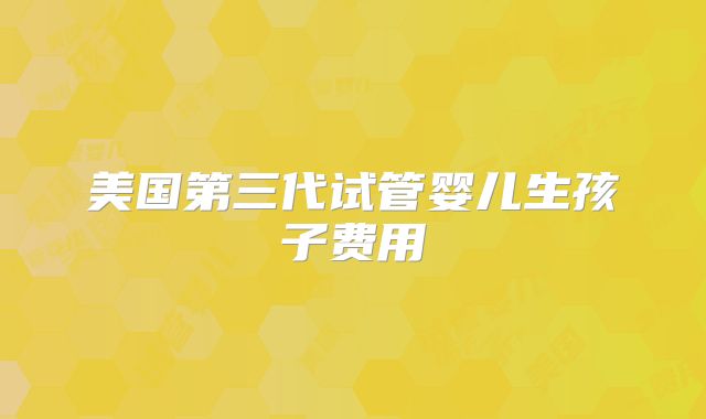 美国第三代试管婴儿生孩子费用
