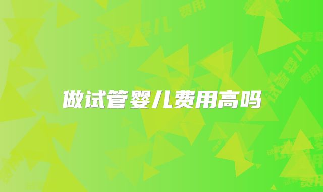 做试管婴儿费用高吗