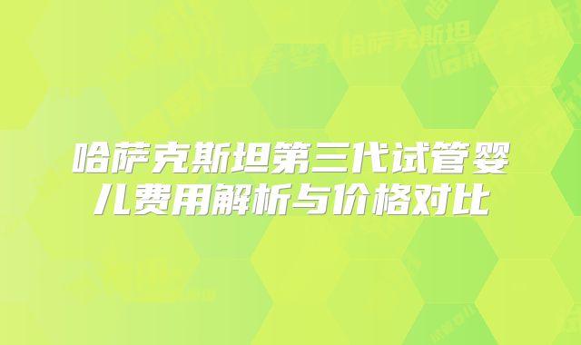 哈萨克斯坦第三代试管婴儿费用解析与价格对比