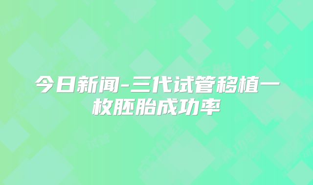 今日新闻-三代试管移植一枚胚胎成功率