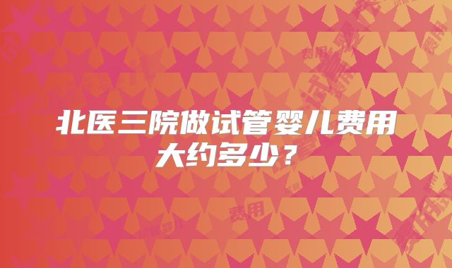 北医三院做试管婴儿费用大约多少？