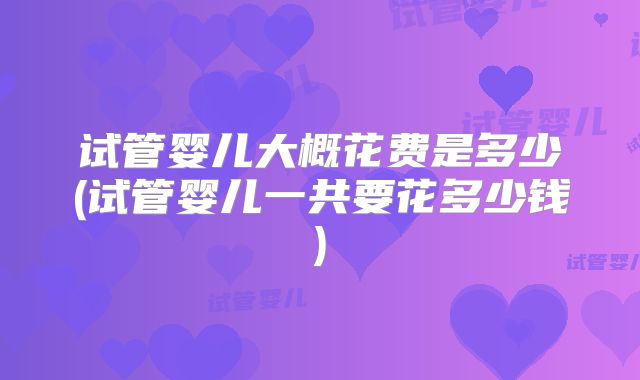 试管婴儿大概花费是多少(试管婴儿一共要花多少钱)