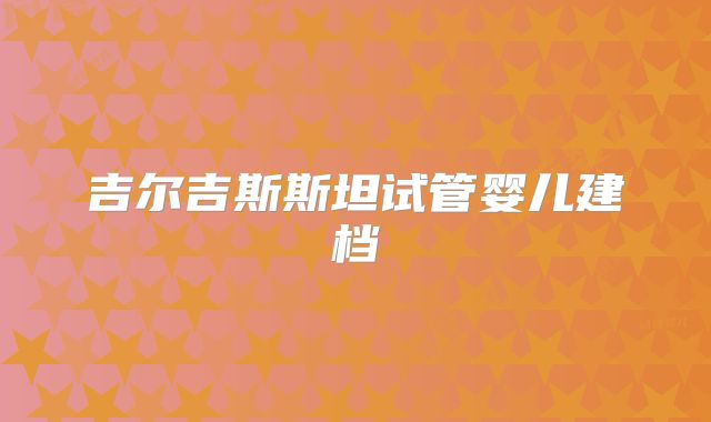 吉尔吉斯斯坦试管婴儿建档