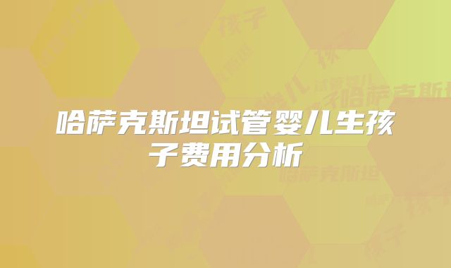 哈萨克斯坦试管婴儿生孩子费用分析