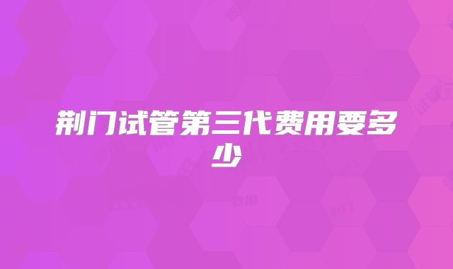 荆门试管第三代费用要多少