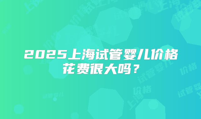 2025上海试管婴儿价格花费很大吗？