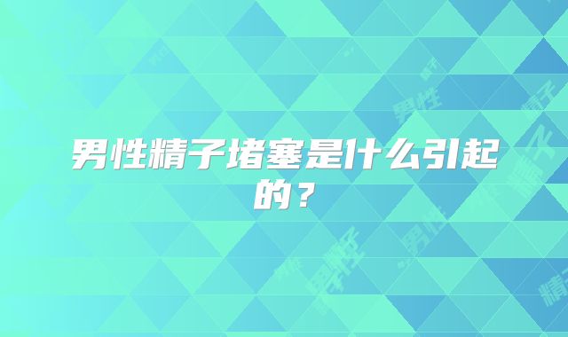 男性精子堵塞是什么引起的？