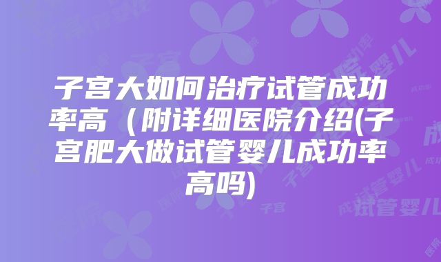 子宫大如何治疗试管成功率高（附详细医院介绍(子宫肥大做试管婴儿成功率高吗)