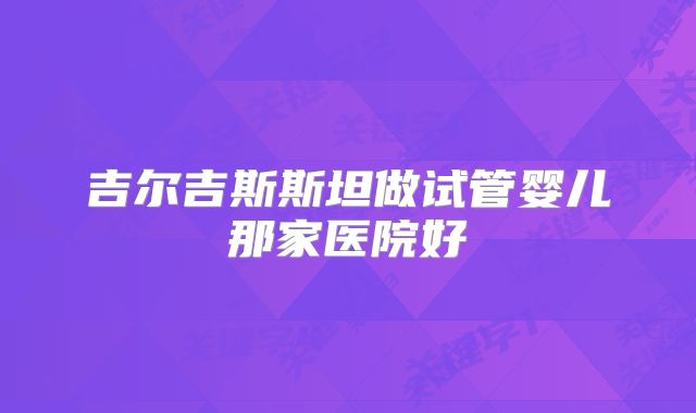 吉尔吉斯斯坦做试管婴儿那家医院好