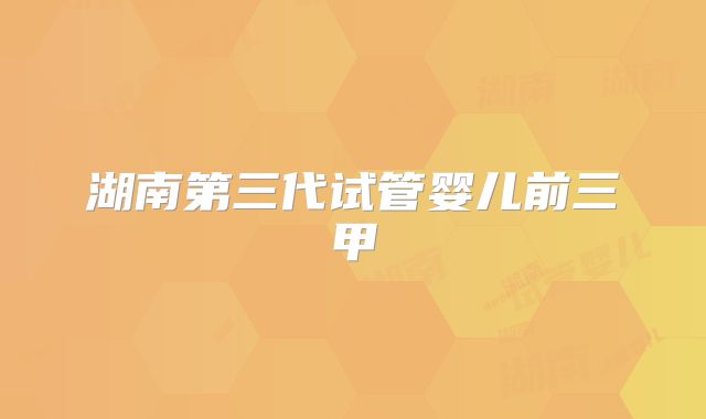 湖南第三代试管婴儿前三甲