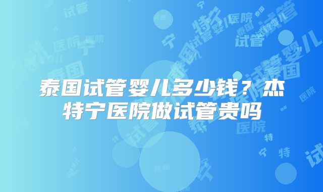 泰国试管婴儿多少钱？杰特宁医院做试管贵吗