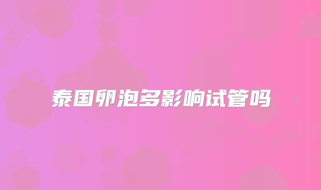 泰国卵泡多影响试管吗