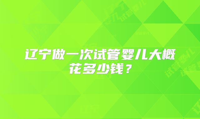 辽宁做一次试管婴儿大概花多少钱？