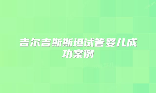 吉尔吉斯斯坦试管婴儿成功案例