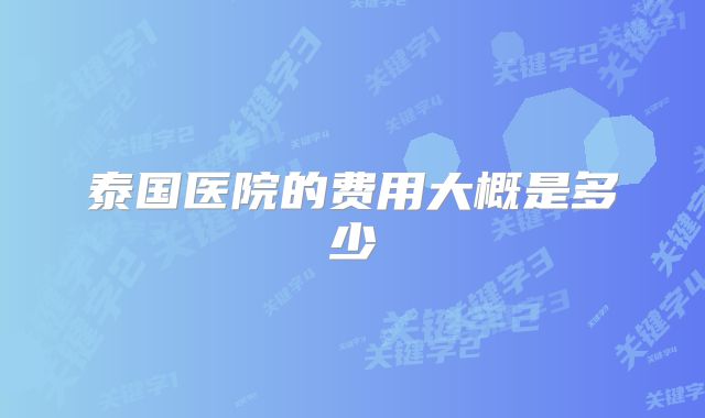 泰国医院的费用大概是多少