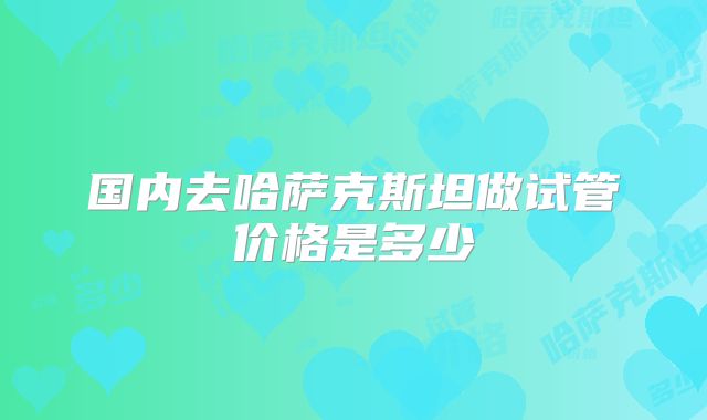 国内去哈萨克斯坦做试管价格是多少