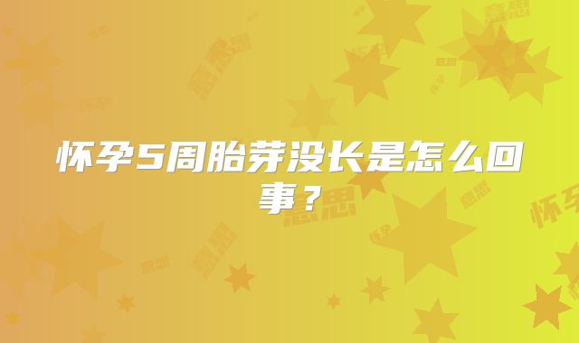 怀孕5周胎芽没长是怎么回事？