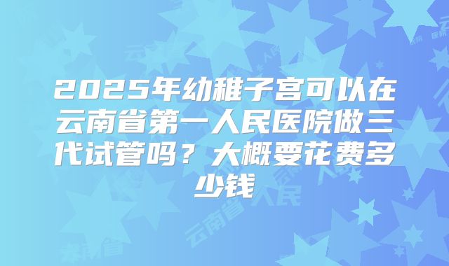 2025年幼稚子宫可以在云南省第一人民医院做三代试管吗？大概要花费多少钱