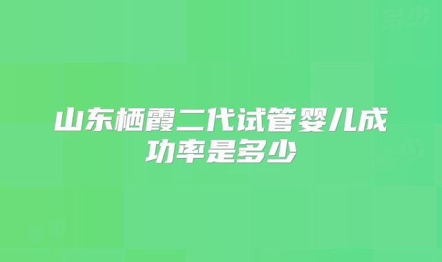 山东栖霞二代试管婴儿成功率是多少