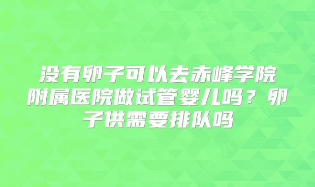 没有卵子可以去赤峰学院附属医院做试管婴儿吗？卵子供需要排队吗