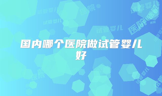 国内哪个医院做试管婴儿好