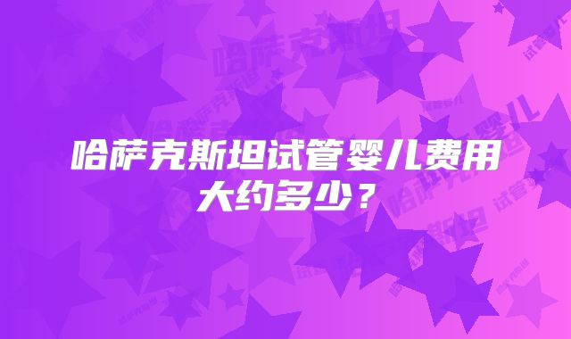 哈萨克斯坦试管婴儿费用大约多少？