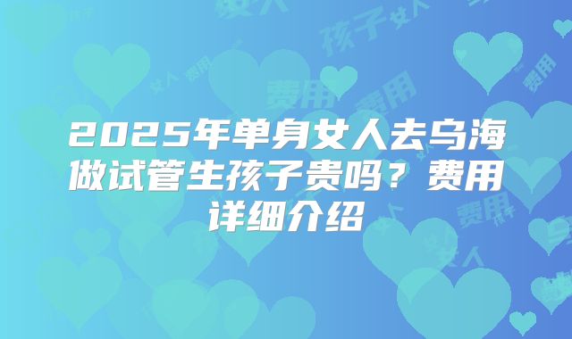 2025年单身女人去乌海做试管生孩子贵吗?费用详细介绍