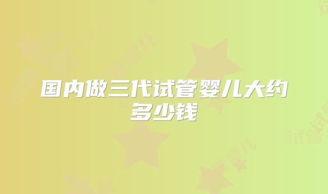 国内做三代试管婴儿大约多少钱