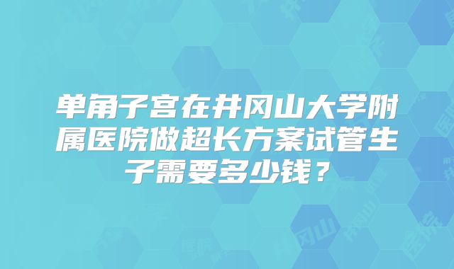 单角子宫在井冈山大学附属医院做超长方案试管生子需要多少钱？