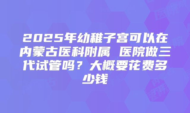 2025年幼稚子宫可以在内蒙古医科附属 医院做三代试管吗?大概要花费多少钱