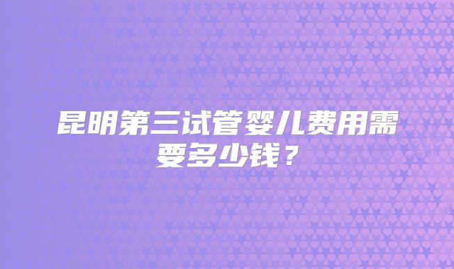 昆明第三试管婴儿费用需要多少钱？