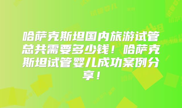 哈萨克斯坦国内旅游试管总共需要多少钱！哈萨克斯坦试管婴儿成功案例分享！