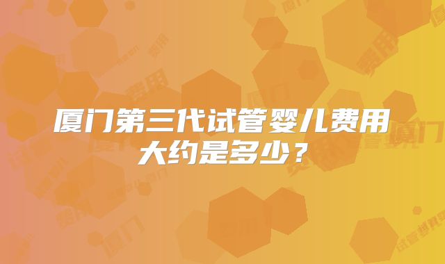 厦门第三代试管婴儿费用大约是多少?