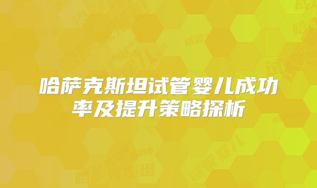 哈萨克斯坦试管婴儿成功率及提升策略探析