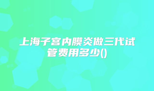 上海子宫内膜炎做三代试管费用多少()