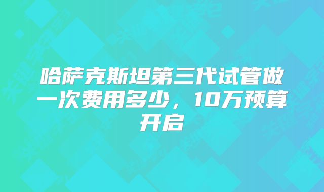 哈萨克斯坦第三代试管做一次费用多少，10万预算开启