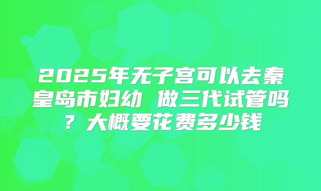 2025年无子宫可以去秦皇岛市妇幼 做三代试管吗？大概要花费多少钱