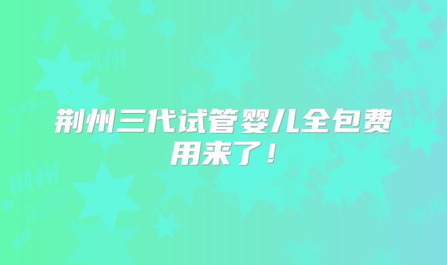 荆州三代试管婴儿全包费用来了!