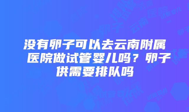 没有卵子可以去云南附属 医院做试管婴儿吗?卵子供需要排队吗