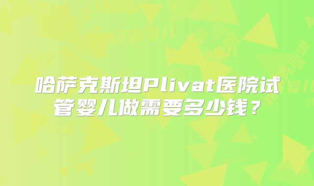 哈萨克斯坦Plivat医院试管婴儿做需要多少钱？