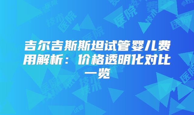 吉尔吉斯斯坦试管婴儿费用解析:价格透明化对比一览