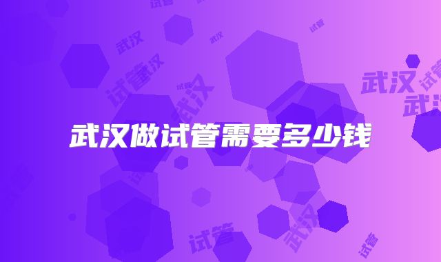 武汉做试管需要多少钱