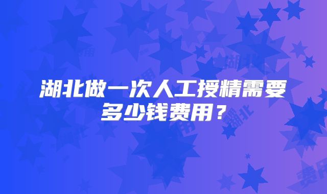 湖北做一次人工授精需要多少钱费用？