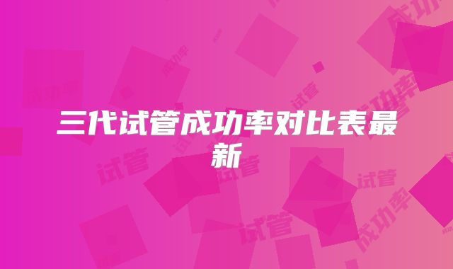 三代试管成功率对比表最新