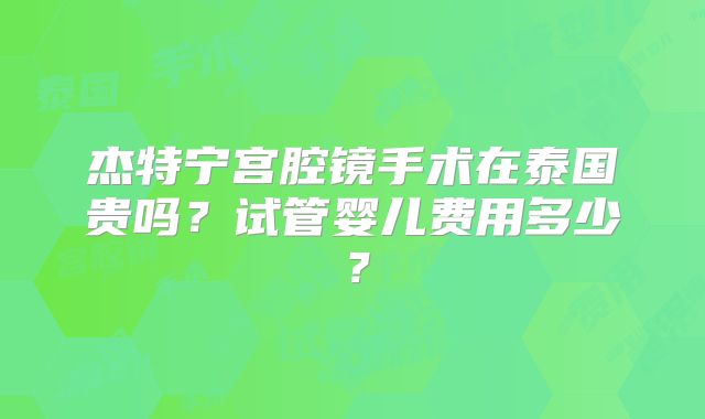 杰特宁宫腔镜手术在泰国贵吗？试管婴儿费用多少？